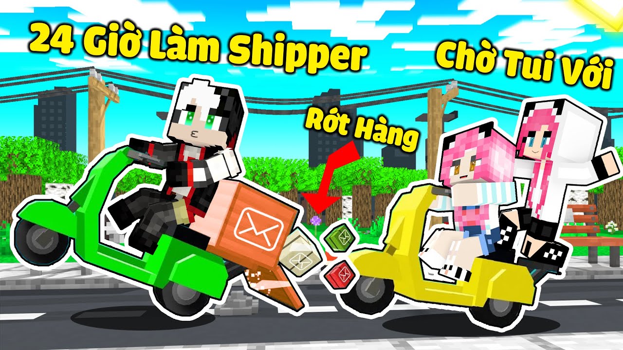 REDHOOD THỬ THÁCH 100 NGÀY LÀM SHIPPER BỊ BOM HÀNG TRONG MINECRAFT*MỀU TRỞ THÀNH NHÂN VIÊN GIAO HÀNG