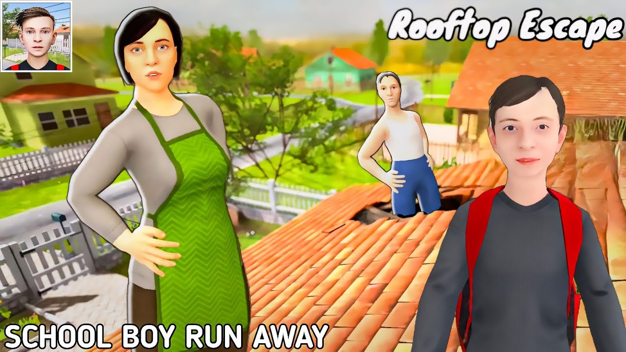 Roof escape 😂|School boy run away gameplay|On vtg!
