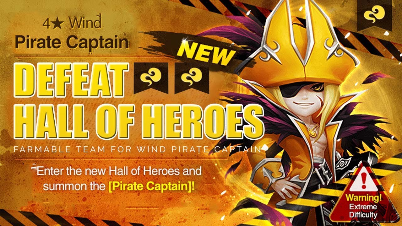 SUMMONERS WAR:  BARQUE THE WIND PIRATE CAPTAIN HALL OF HEROES (F2P TEAM WITH RUNES)