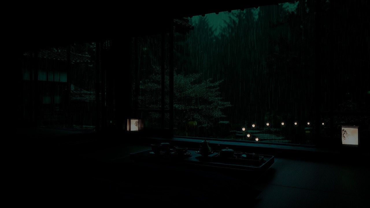 Soft Rain in a Tranquil Spring Garden 🌧 (No Ads) | Peaceful Dark Bedroom Sounds for Deep Sleep