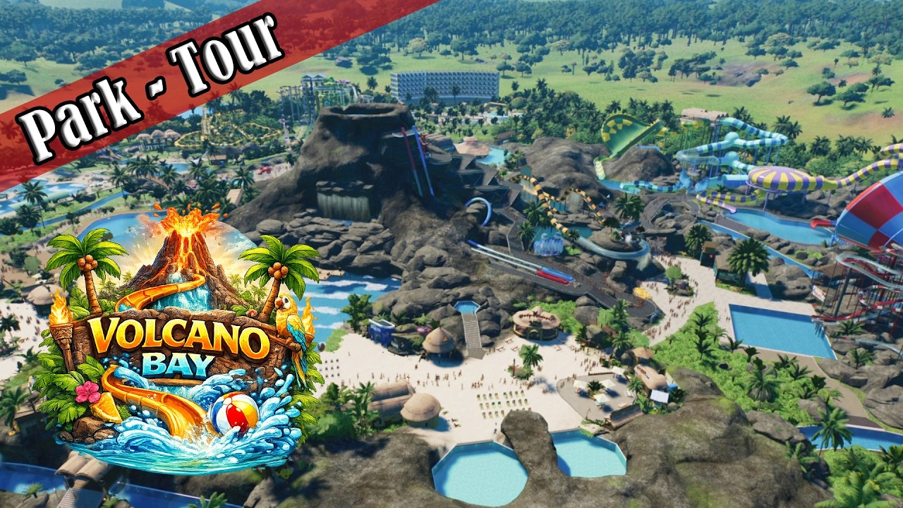 AWESOME Waterpark! Volcano Bay | Planet Coaster 2 (made by RyanMcDougall) [Park-Tour]