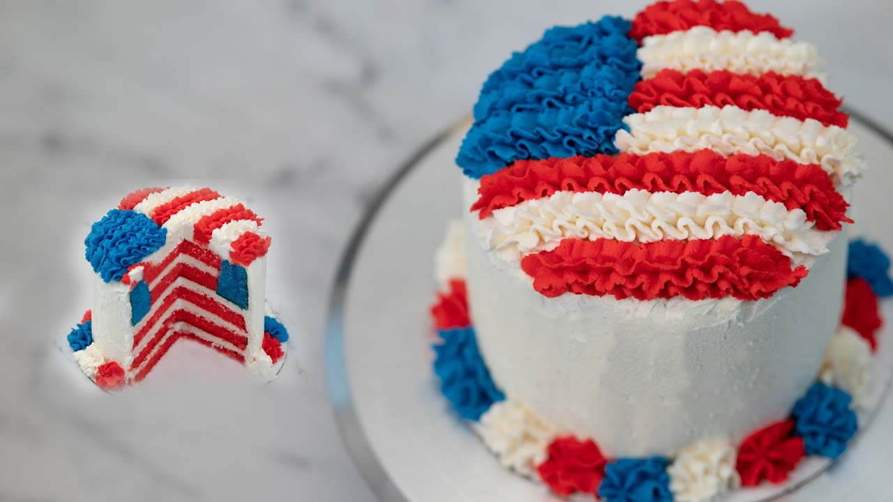 4th of July American Flag Inside Cake | 4th of July Dessert!