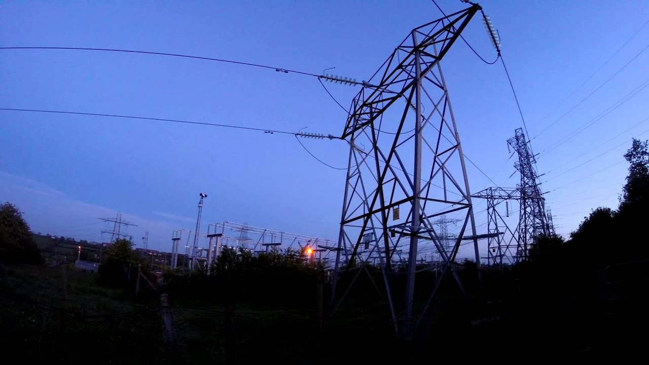 Tandragee Substation, Northern Ireland, in the fading light. Ambient, birdsong, quiet electronic hum