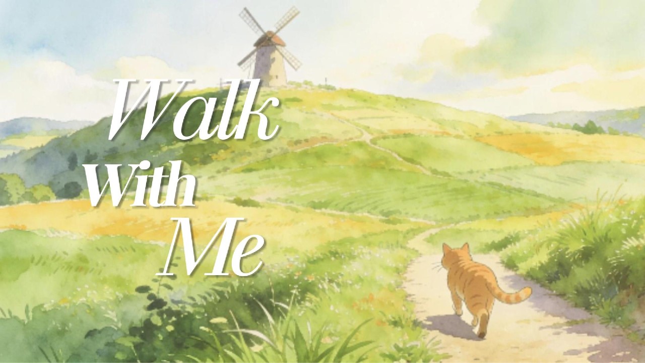 Walk With Me - Countryside Sunset Walk | Relaxing Piano& Flute to Sink Into Peace, Calm & Cocus