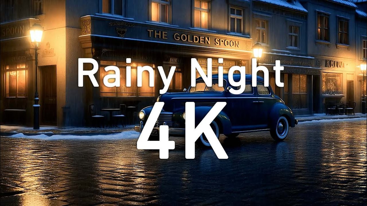 Rainy Night 4K 🌧️ | Cinematic Street Ambience for Relaxation & Focus