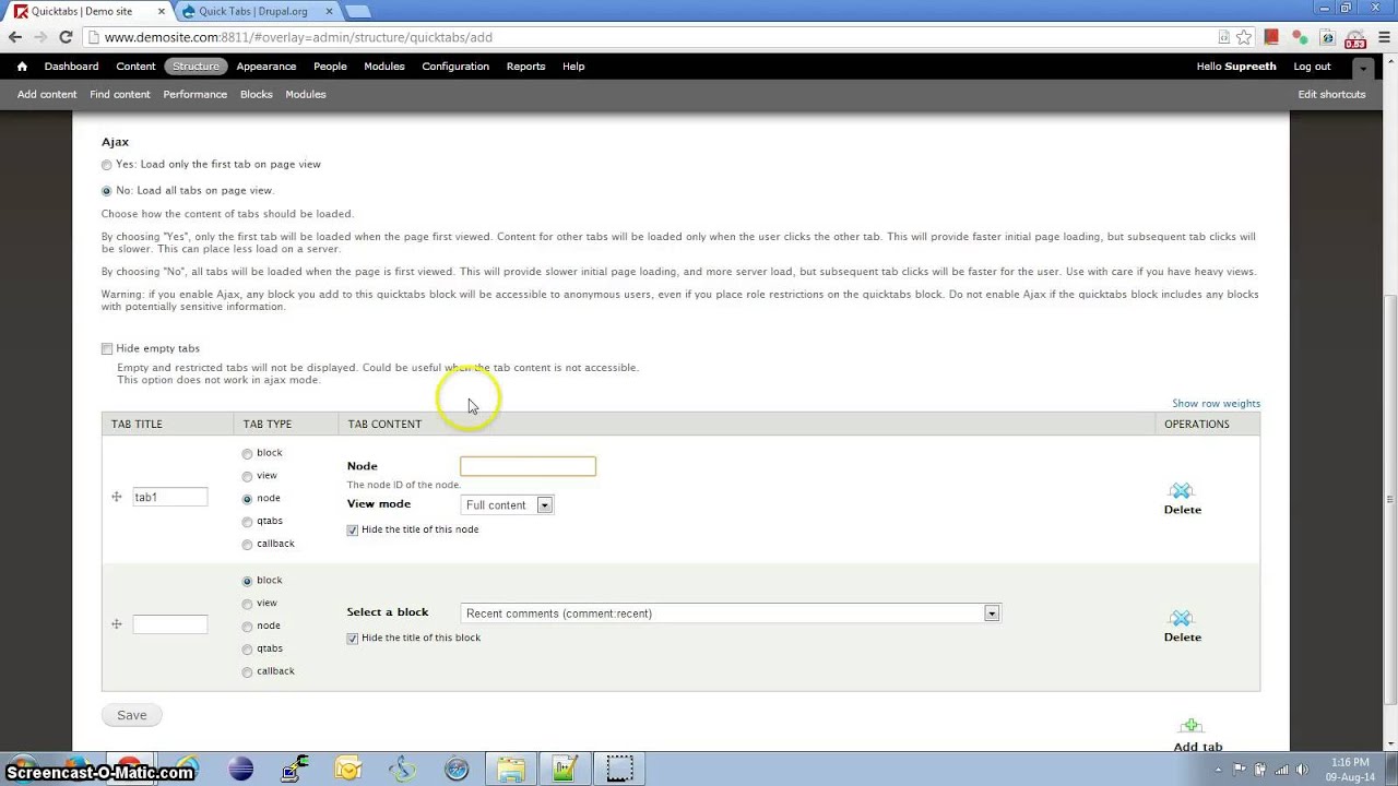 Setup responsive tabs using Quick tabs module in drupal
