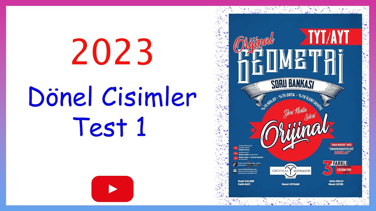 Orijinal geometri Katı Cisimler Dönel cisimler test 1