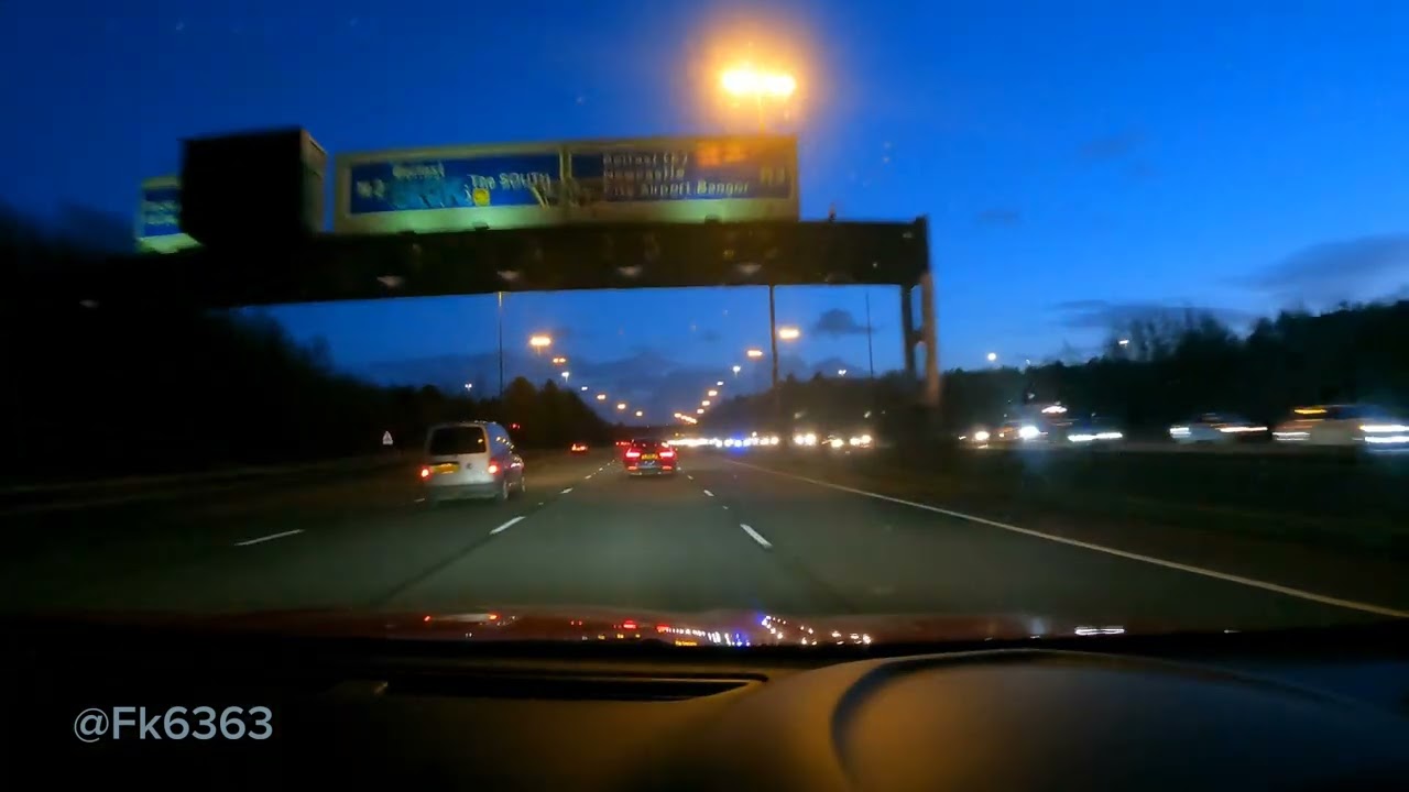 Carrickfergus,Driving in Carrickfergus To Belfast, Northern Ireland,İrlanda,Uk