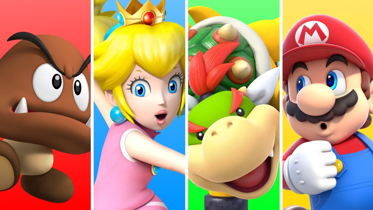 Super Mario Party Minigames - Goomba vs Peach vs Bowser Jr vs Mario (Master CPU)