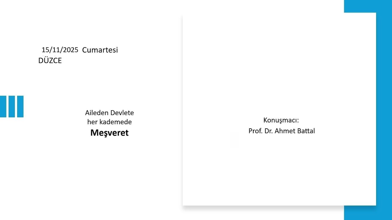 Aileden Devlete her kademede Meşveret