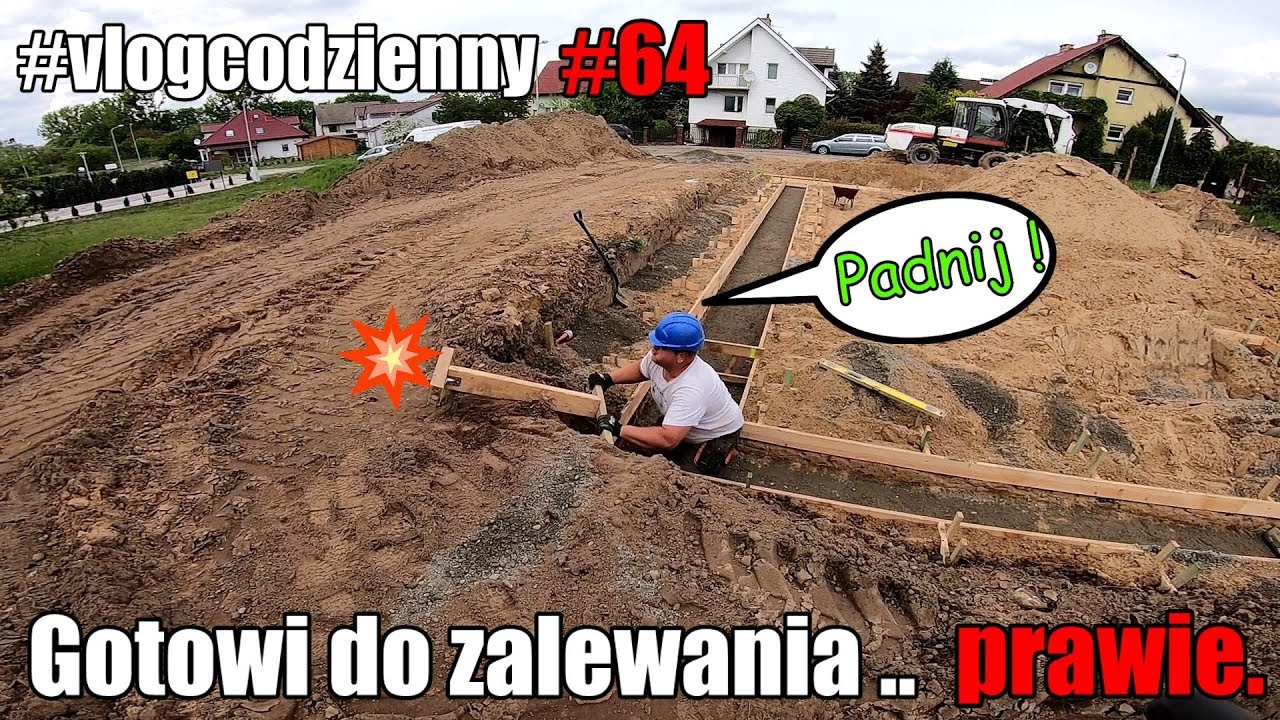 #vlogcodzienny #64 - Czy zdążymy jutro zalać? - ostatni raz suchy beton - #domza150tysiecy.pl