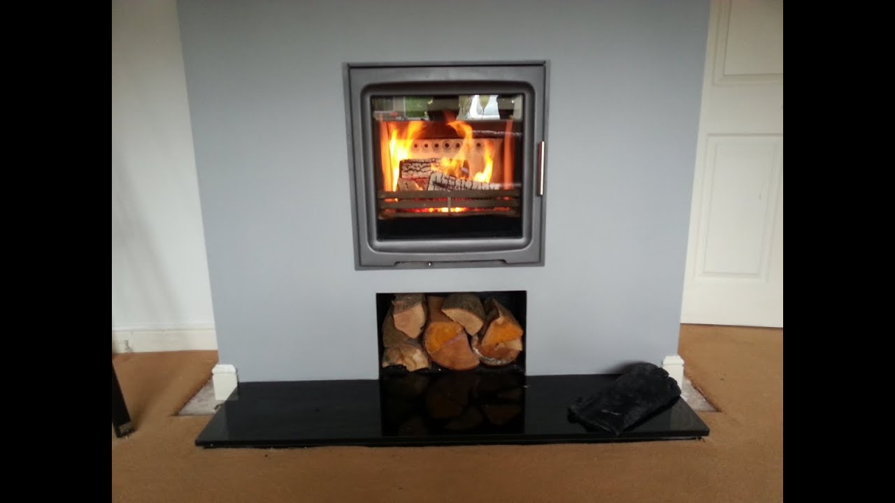 Purevision 5kw wide inset multi fuel stove installation timelapse