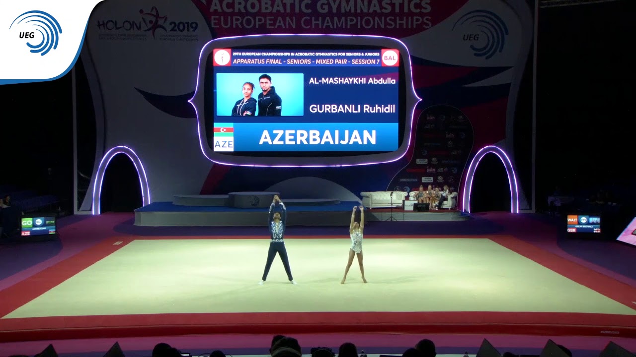 Abdulla AL-MASHAYKHI & Ruhidil GURBANLI (AZE) - 2019 Acro European bronze medallists, balance