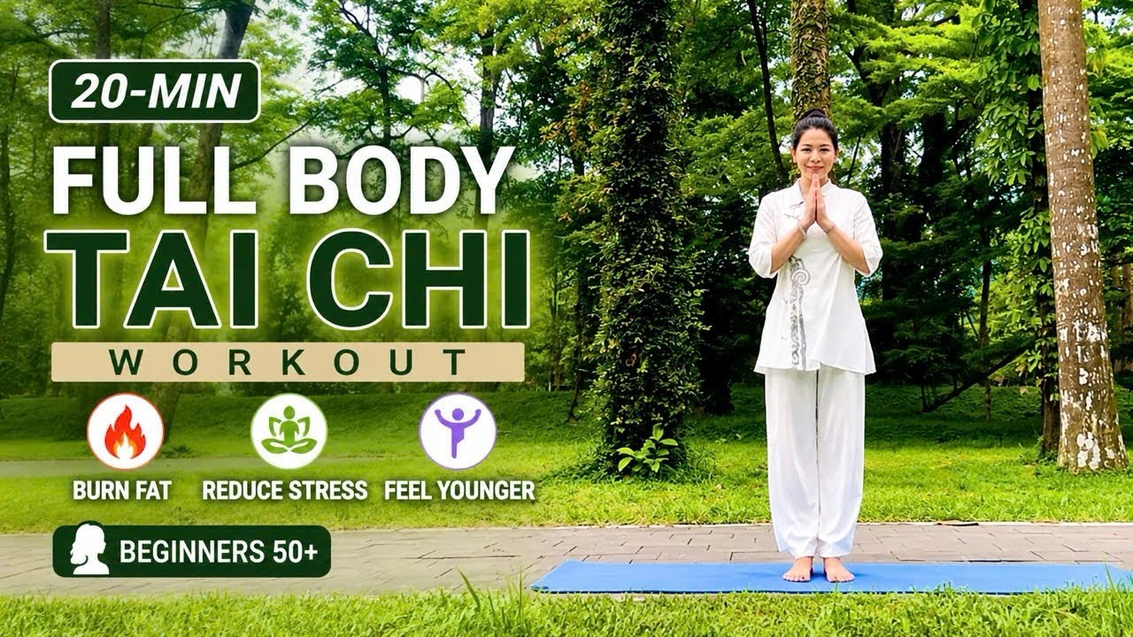 20-Min Full Body Tai Chi Workout | Burn Fat, Reduce Stress & Feel Younger | Beginners 50+