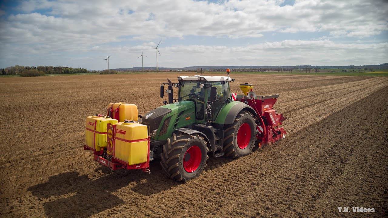 Kartoffel pflanzen/legen mit Fendt 826 und Grimme GL 420 im Weserbergland