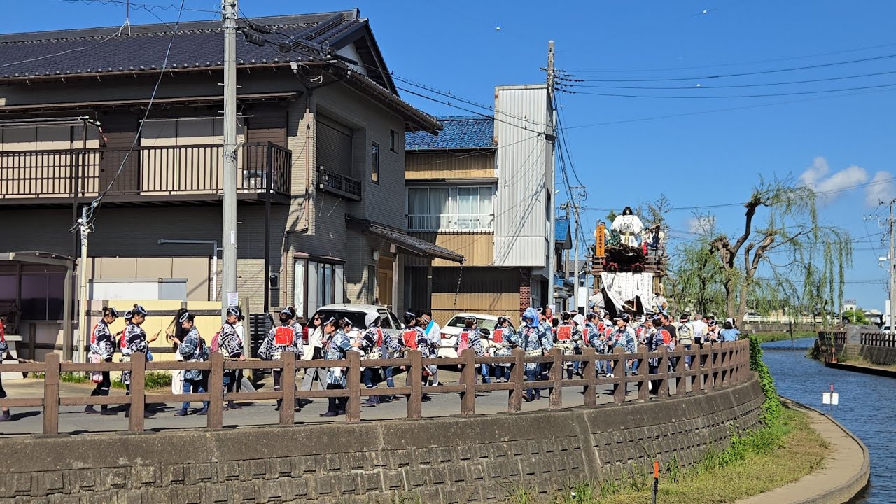 佐原の大祭2024秋祭り最終日/下川岸区 午前の部 栗飯原瓦～頭役長宅～磯徳商店反転まで