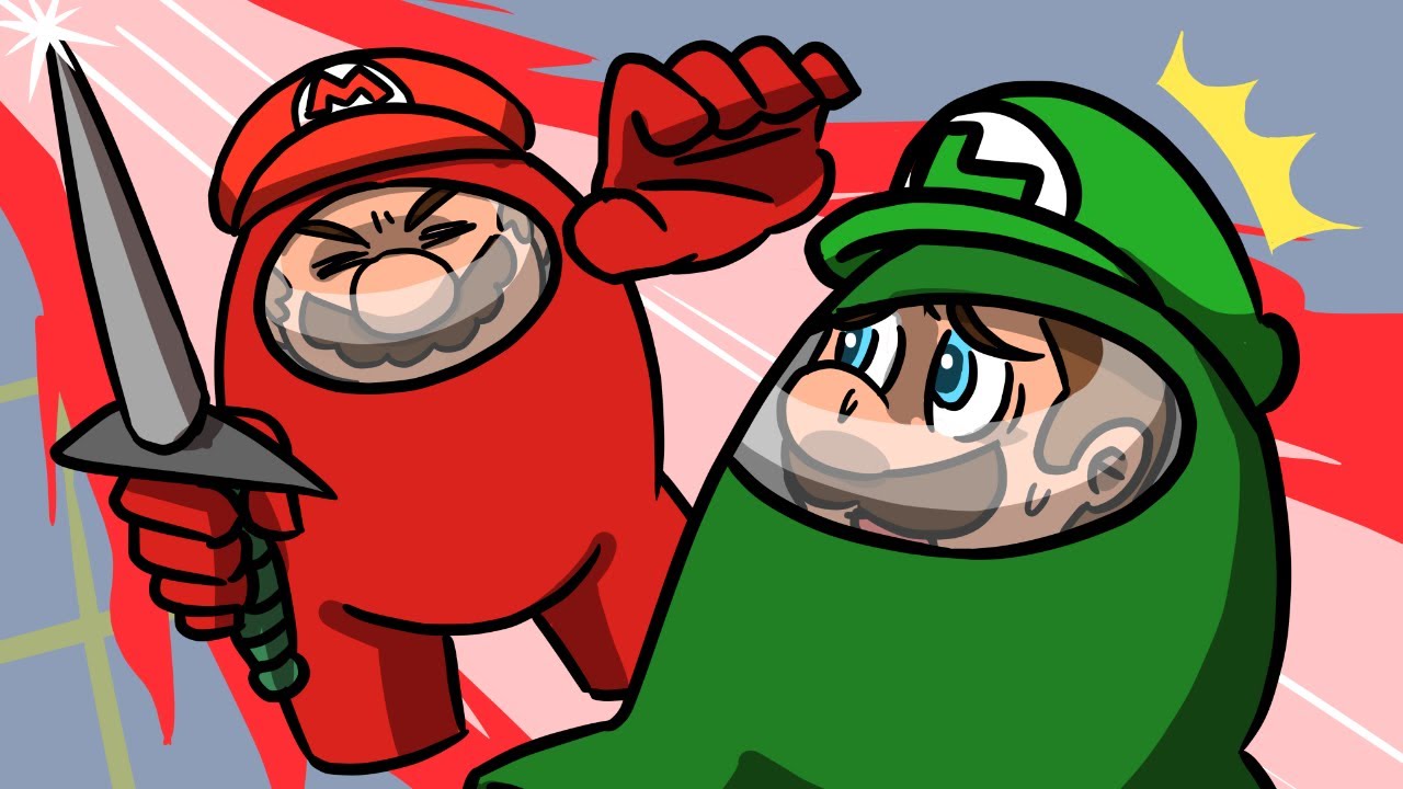 Among Usを遊ぶマリオ