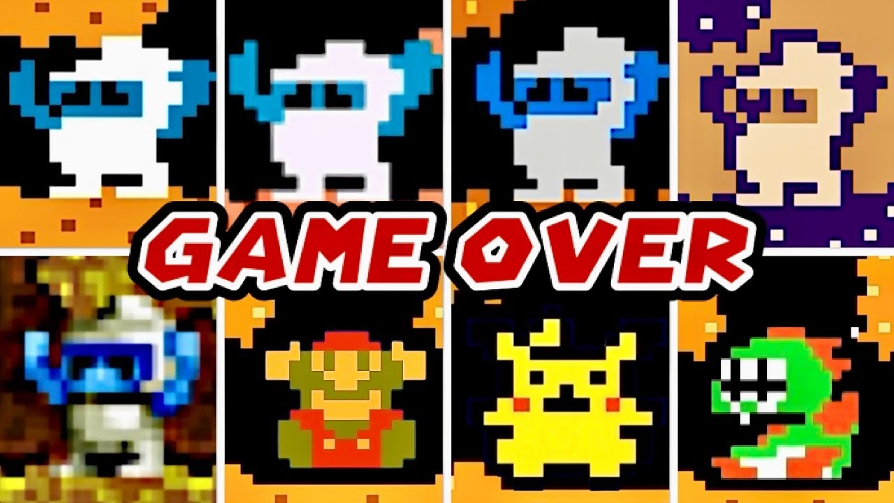 Evolution of Dig Dug Game Over Screens - Official + Hacks - 4K