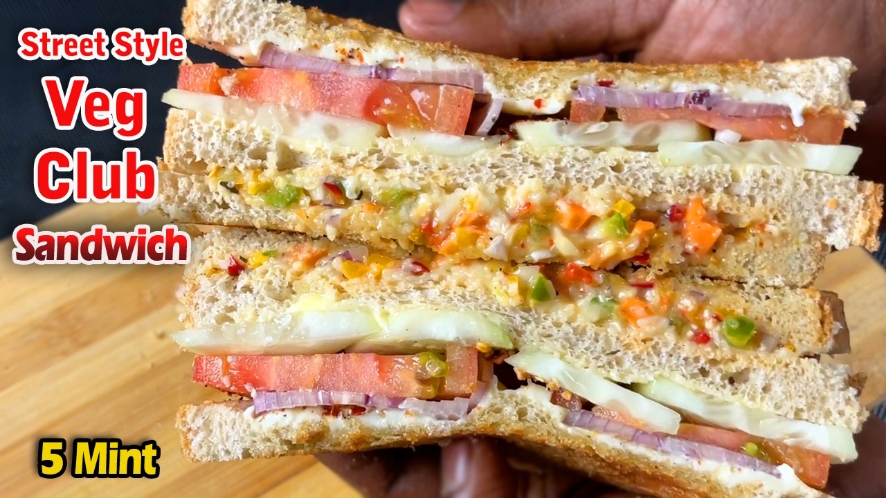 street style veg club sandwich | veg club sandwich recipe | veg mayo sandwich | easy sandwich recipe