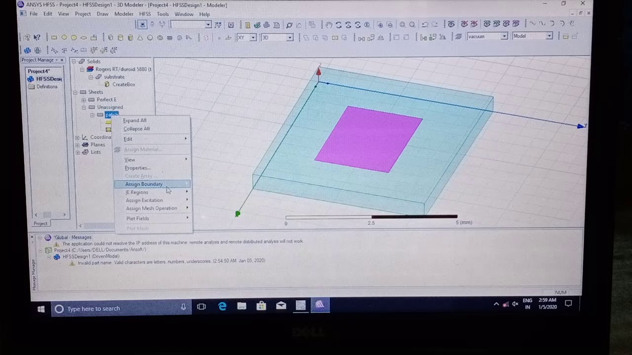 Design of rectangular microstrip patch antenna using HFSS || antenna design using HFSS || ANSYS HFSS