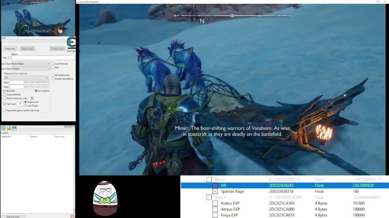 God of War: Ragnarok - Cheat Engine Table + 3 trainers - Table showcase