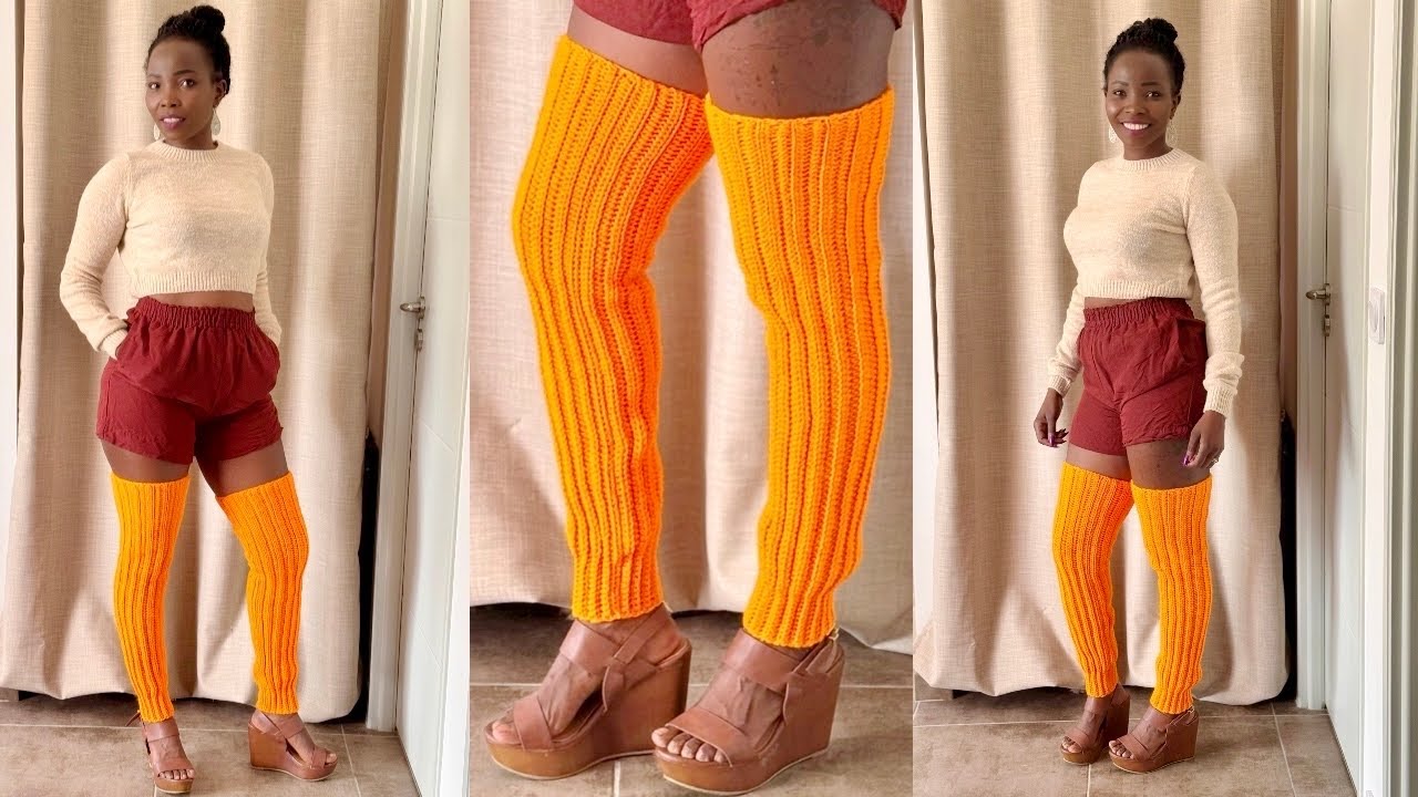 How To Crochet Knee-High Leg Warmers / Leggings | Easy and Simple Tutorial For Beginners