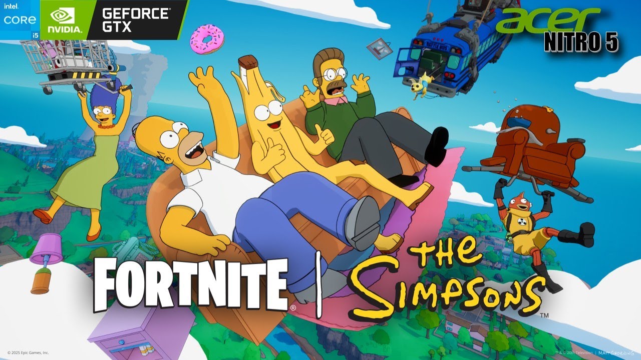 Fortnite | Os Simpsons Acer Nitro 5 GTX1650 i5 9300H 16GB RAM