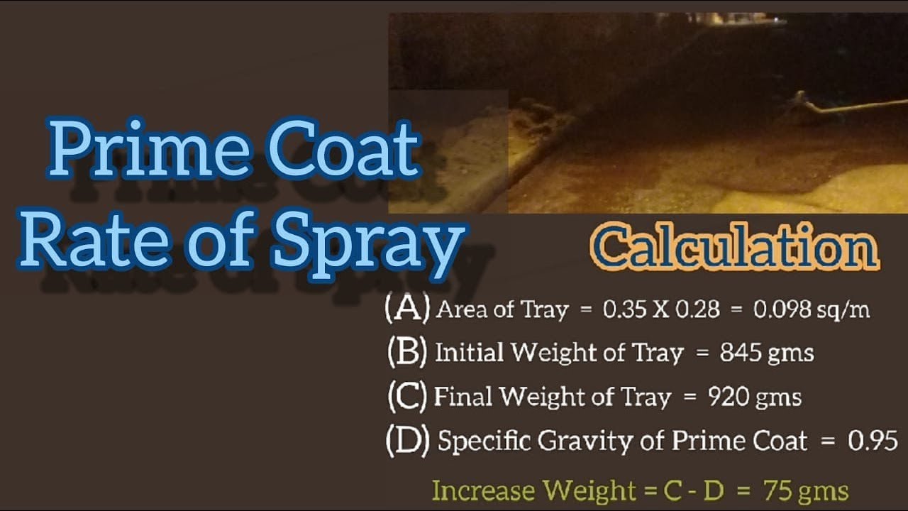 Prime Coat Spray Rate Test | Calculation of Prime Coat | All About Civil Engineer