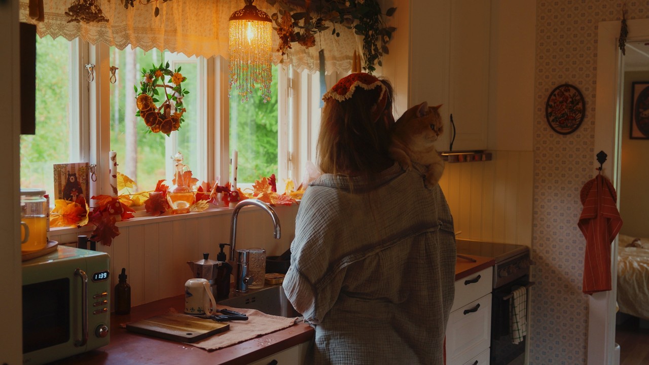 A Rainy Autumn day in the Cottage - A Cozy Silent Vlog #92