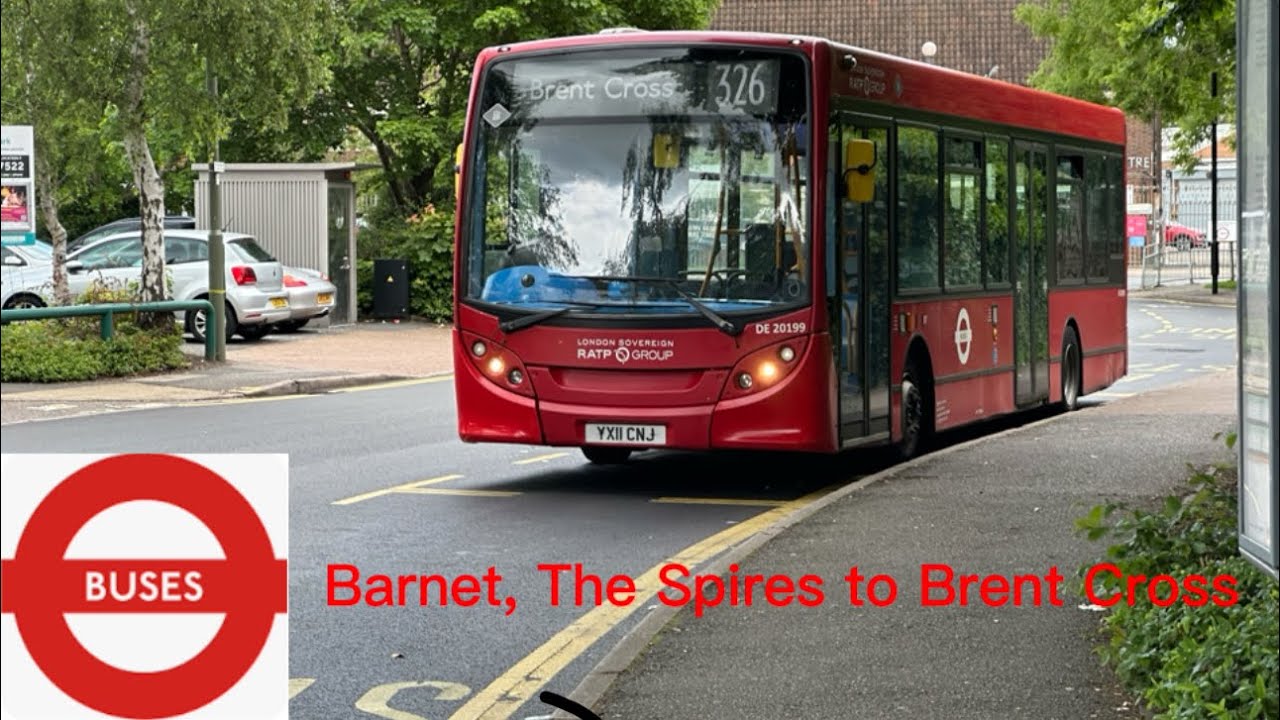 Full Route Visual-London Bus Route 326 Barnet, The Spires to Brent Cross Shopping Centre RATP E200