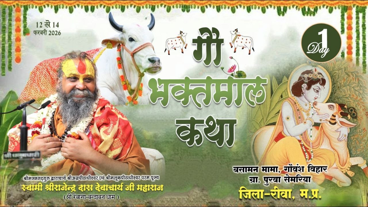 Live - श्री गौ भक्तमाल कथा, रीवा Day -01 Shri Rajendra Das ji Maharaj || 14-02-2026