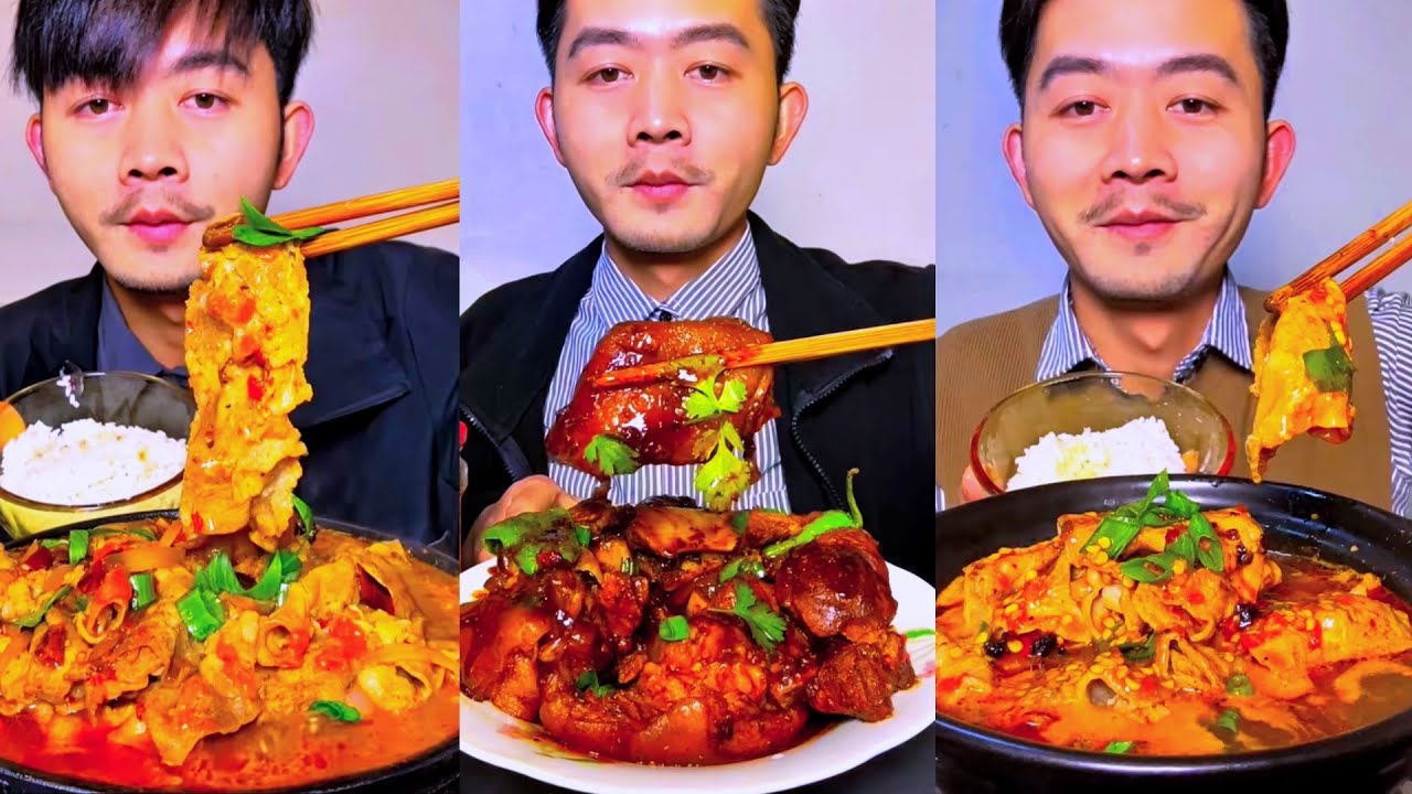 [Mukbang] Eat Sea Conch pig brain belly pork bone head pig pork #that #is #juicy #and #delicious.