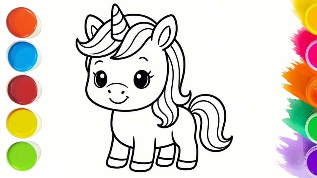Unicorn 🦄 Coloring Tutorial For Kids || Creative And Satisfying Art 
