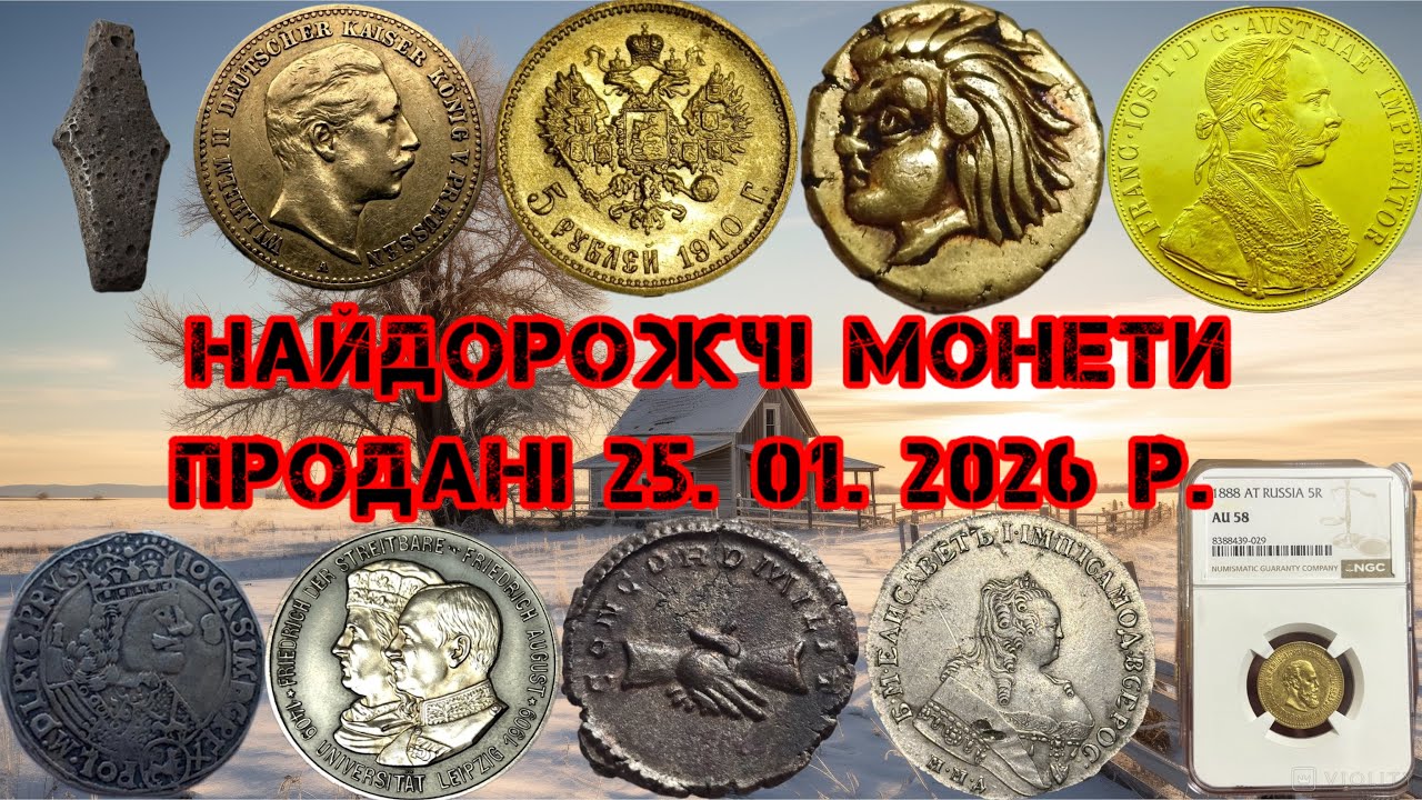 190 ТИСЯЧ ЗА ПʼЯТІРКУ МИКОЛИ 2. ТОП 15 НАЙДОРОЖЧИХ ЛОТІВ МОНЕТ. ЗОЛОТІ ТА СРІБНІ МОНЕТИ. ВІОЛІТІ.