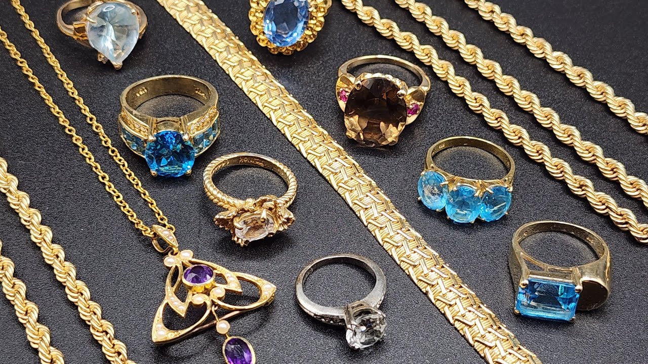 Unboxing 5 OUNCES of 14k GOLD: VINTAGE JEWELRY Estate COLLECTION #unboxing #gold #jewelry #sale