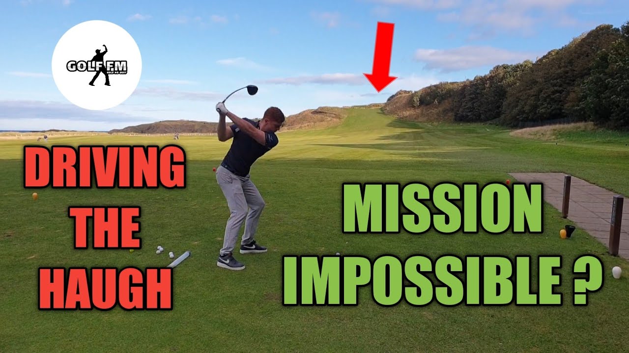 MISSION IMPOSSIBLE, DRIVING THE FIRST GREEN AT NORTH BERWICK'S EAST LINKS, GLEN GOLF CLUB