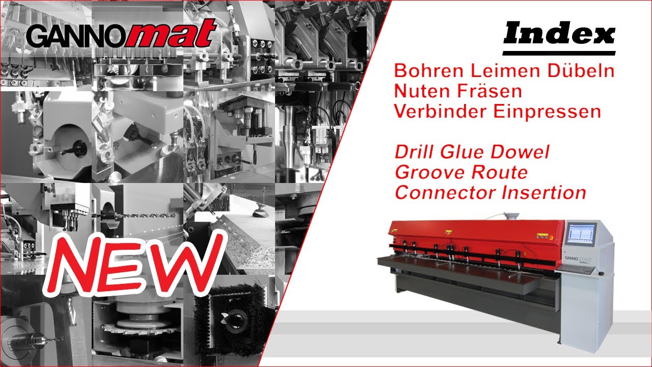 GANNOMAT Index _Bohren Leimen D&uuml;beln Nuten Fr&auml;sen Verbinder _Drill Glue Dowel Groove Route Connector