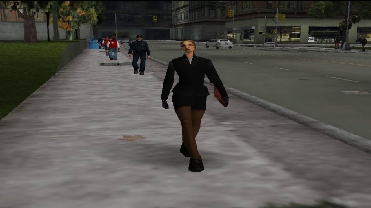 GTA 3 Ped Quotes - White Female W/ Black Outfit and Purse
