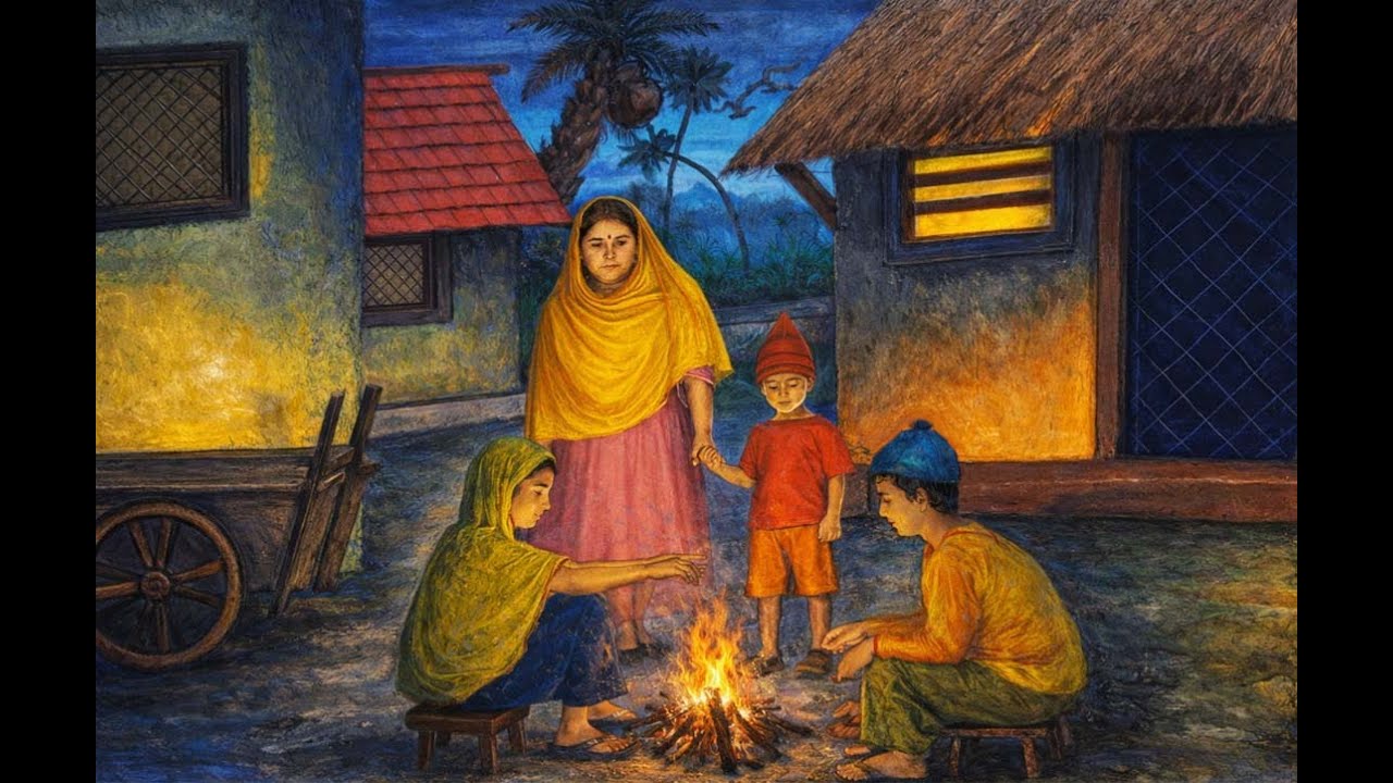 Winter Morning | Pastel Drawing | Oil pastel village winter morning | শীতের সকাল আঁকা | শীতের সকাল