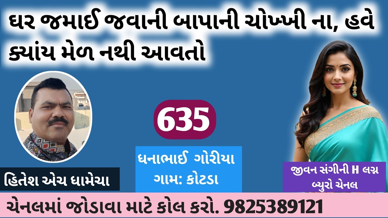 ઘર જમાઈ જવાની બાપાની ચોખ્ખી ના, હવે ક્યાંય મેળ નથી આવત/જીવનસંગીની H – લગ્ન બ્યુરો / હિતેશ એચ. ધામેચા