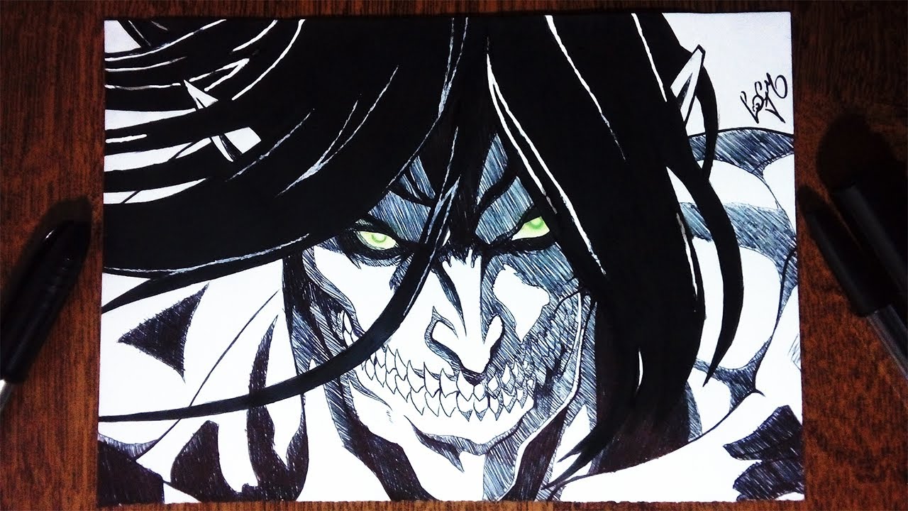 Como Desenhar O TITÃ DE ATAQUE Do Eren ⚡ 4° TEMPORADA - Desenho Mangá