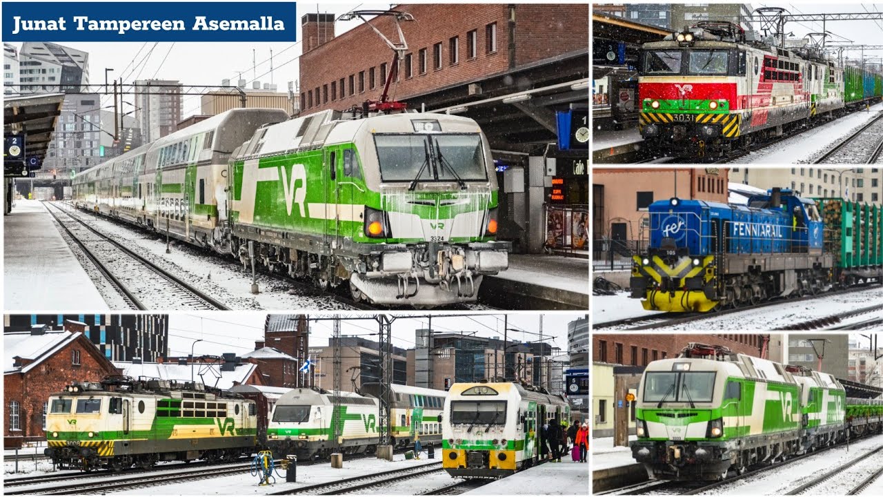 🇫🇮 Junat Tampereen Asemalla | T&aring;g til Tammerfors J&auml;rnv&auml;gsstation | Trains in Tampere
