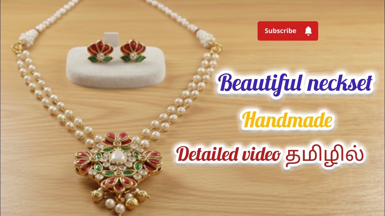 Diy/Neckset design with handmade pendant பண்ணலாமா??Step by step making video Tamil#silkaaricreations