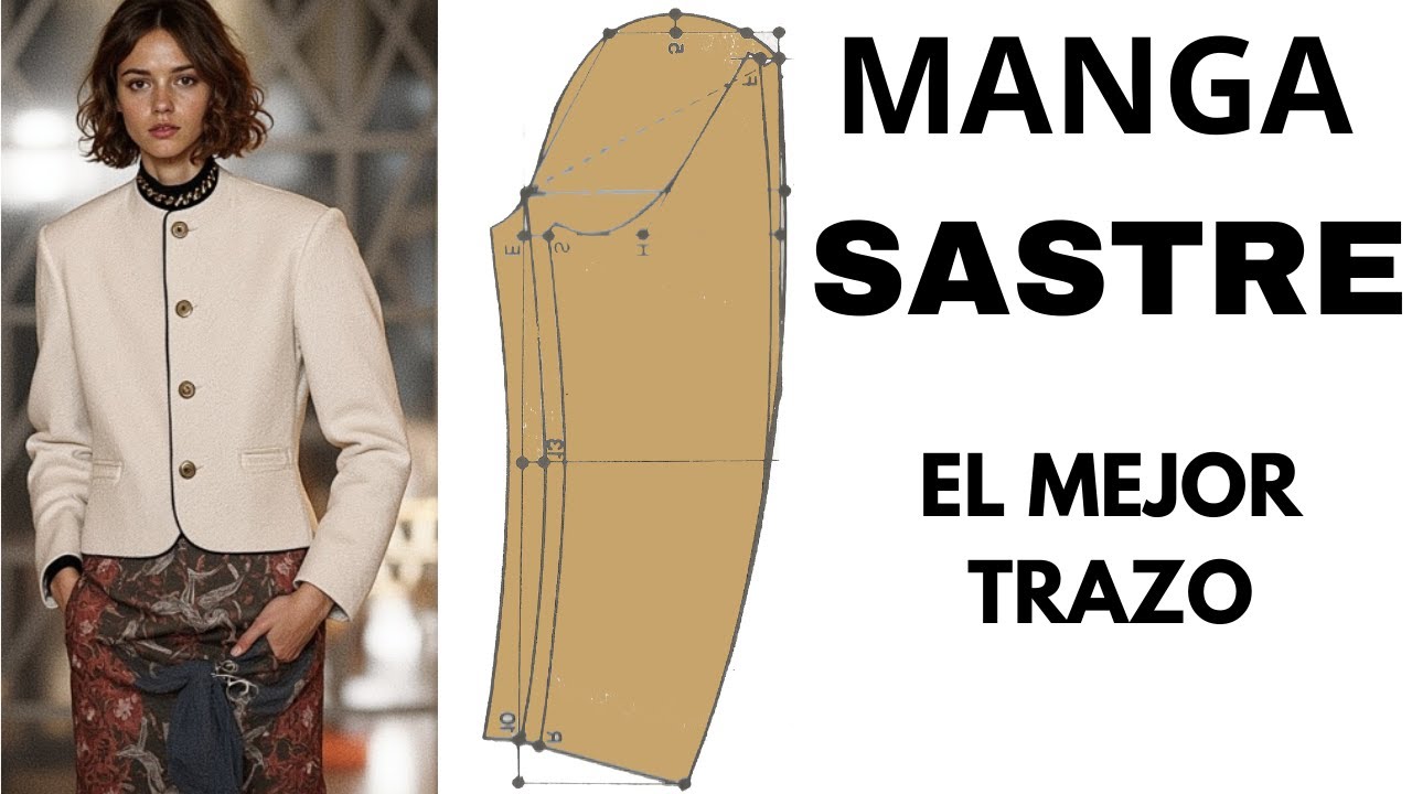 CÓMO TRAZAR UN PATRÓN DE MANGA SASTRE ,FÁCIL , PASO A PASO