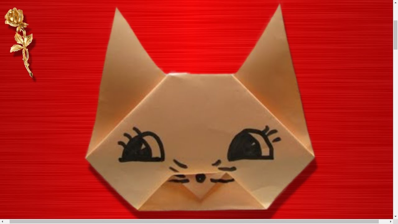 Origami facile : 🐱 Tête de Chat 🐈