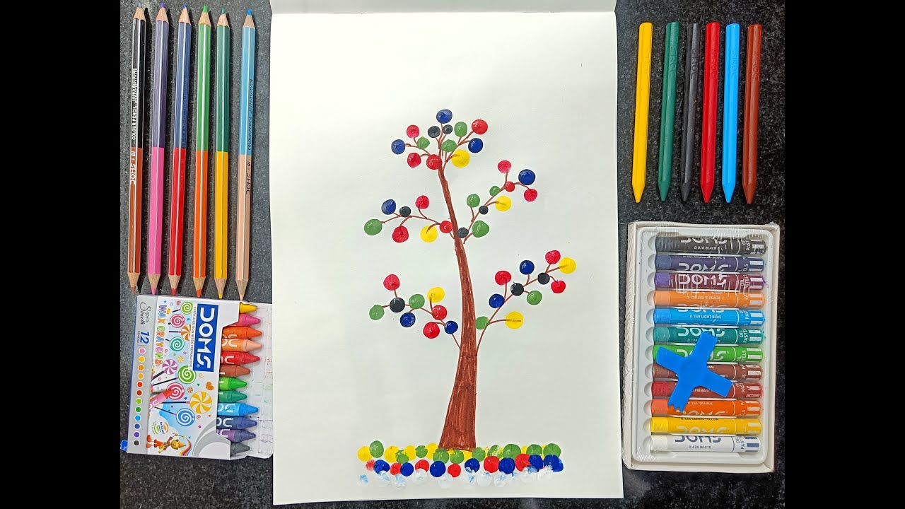 Colorful Tree Finger Painting | Simple Art Activity for Kids 🌈