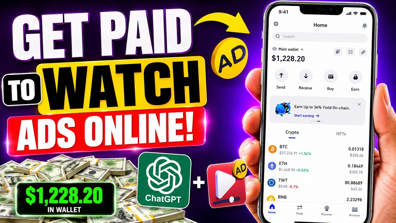 Get Paid to WATCH Ads Online 🤑 - Using This App Create With Ai Agent