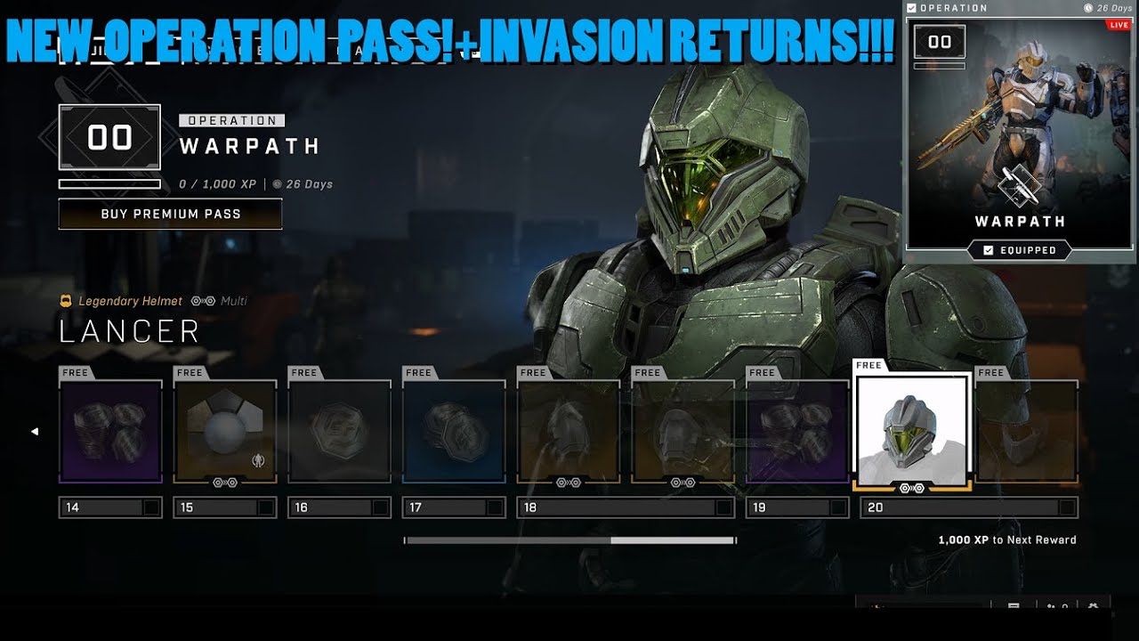 HALO INFINITE NEW OPERATION WARPATH PASS -INVASION MODE RETURNS!