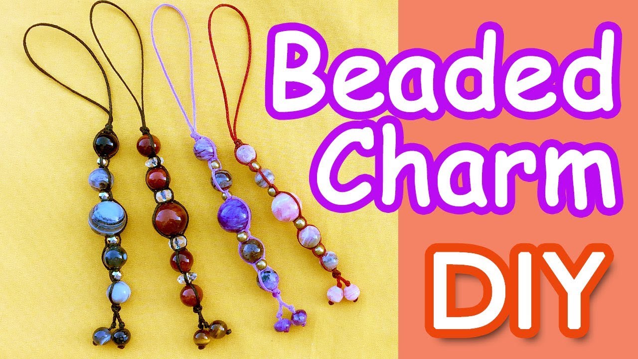 【超簡単】天然石ストラップ(チャーム)の作り方【マクラメ編み】DIY Backpack Charms