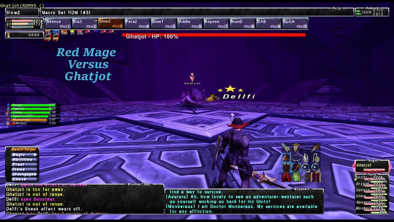 FFXI Redmage and Trusts Solo Ghatjot from Sortie